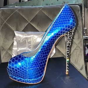 Giuseppe Zanotti Sharon 105 Turquoise / Royal Blue